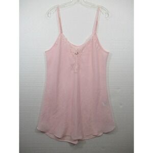 Vintage Colesce Couture Babydoll Chemise Women Large Pink Lace Trim